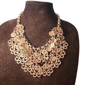 Ben-Amun Vintage Rare Silver Hearts Choker Statement Necklace